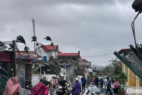 Hàng loạt ngôi nhà tốc mái, cây xanh gãy đổ do ảnh hưởng bão số 10