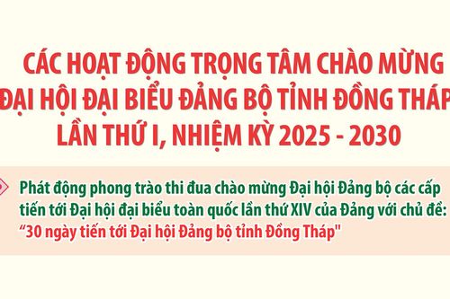 Các hoạt động trọng tâm chào mừng Đại hội đại biểu Đảng bộ tỉnh Đồng Tháp lần thứ I