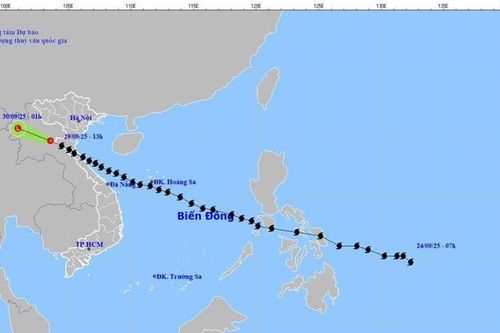 Bão số 10 BUALOI suy yếu di chuyển sang khu vực Thượng Lào