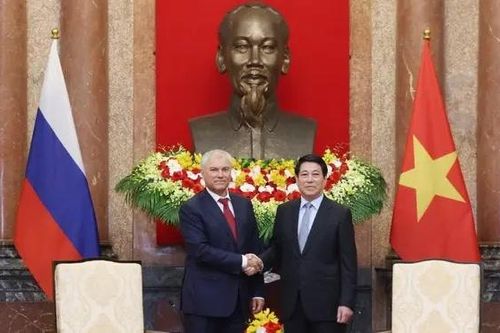 Chủ tịch nước Lương Cường tiếp Chủ tịch Duma Quốc gia Nga
