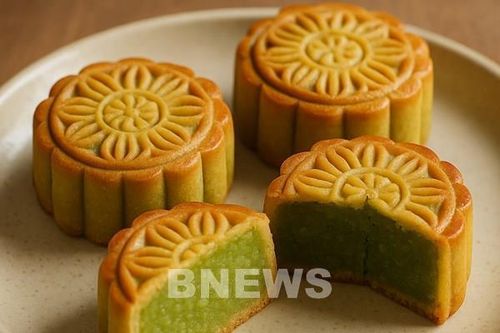 Bánh Trung thu cốm – hương vị mùa thu Hà Nội trong từng chiếc bánh nướng