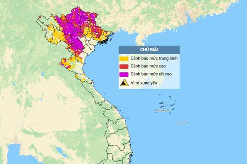 Cảnh báo lũ quét, sạt lở đất, sụt lún đất do mưa lũ hoặc dòng chảy trên khu vực các tỉnh Bắc Bộ và từ Thanh Hóa đến Hà Tĩnh