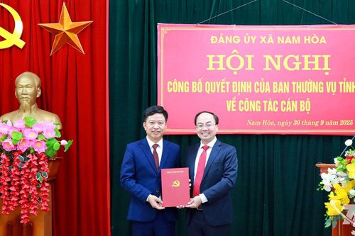 Đồng chí Nguyễn Văn Sơn làm Bí thư Đảng ủy xã Nam Hòa