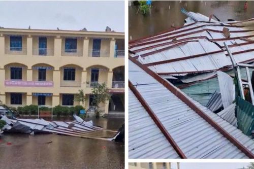 Nghệ An: Trường học tan hoang sau bão số 10, học sinh chưa thể đi học lại