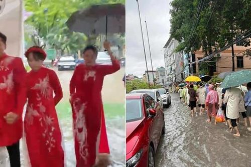 Chú rể Ninh Bình rước dâu giữa ngày Hà Nội ngập nặng, kể trải nghiệm nhớ đời