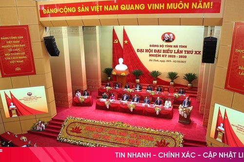 Sáng nay, khai mạc trọng thể Đại hội đại biểu Đảng bộ Hà Tĩnh lần thứ XX