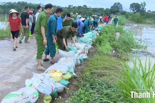 Xã Thọ Lập huy động nhân lực, phương tiện xử lý chống tràn đê