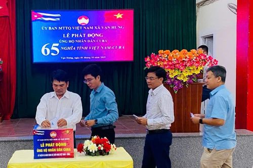 Ủy ban MTTQ Việt Nam xã Vạn Hưng phát động ủng hộ nhân dân Cuba