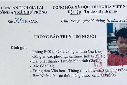 Nam sinh lớp 8 mất tích bí ẩn nhiều ngày ở Gia Lai