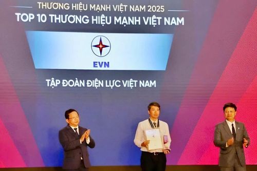 EVN được vinh danh trong Top 10 Thương hiệu Mạnh Việt Nam