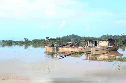 Bắt giữ tàu vận chuyển cát khai thác trái phép trên sông Lục Nam