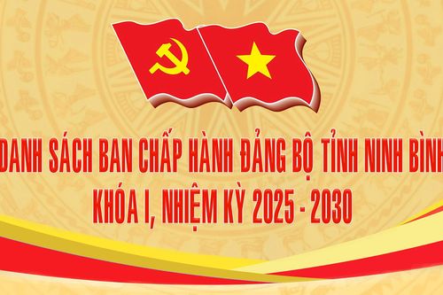 Danh sách Ban Chấp hành Đảng bộ tỉnh Ninh Bình khóa I, nhiệm kỳ 2025-2030