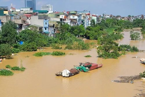 Bãi giữa, bãi bồi ở Hà Nội mênh mông nước lũ sông Hồng