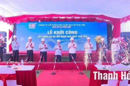 Lễ khởi công xây dựng dự án mở rộng nhà máy sản xuất bao bì Thái Yên xã Tân Ninh