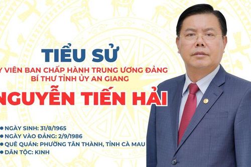 Tiểu sử Ủy viên Ban Chấp hành Trung ương Đảng, Bí thư Tỉnh ủy An Giang Nguyễn Tiến Hải