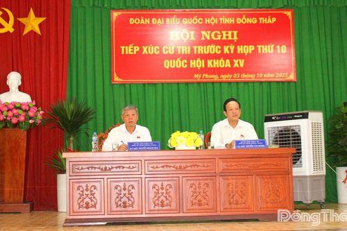 Đoàn Đại biểu Quốc hội tỉnh Đồng Tháp tiếp xúc cử tri phường Mỹ Phong