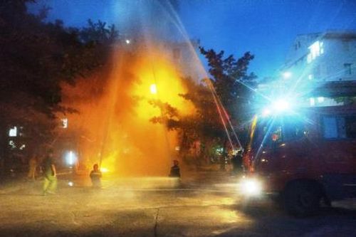 Thực tập phương án chữa cháy tại cụm chung cư trên địa bàn phường Thanh Khê