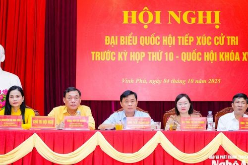 Phó trưởng Ban Thường trực Ban Chính sách, Chiến lược Trung ương Thái Thanh Quý tiếp xúc cử tri phường Vinh Phú