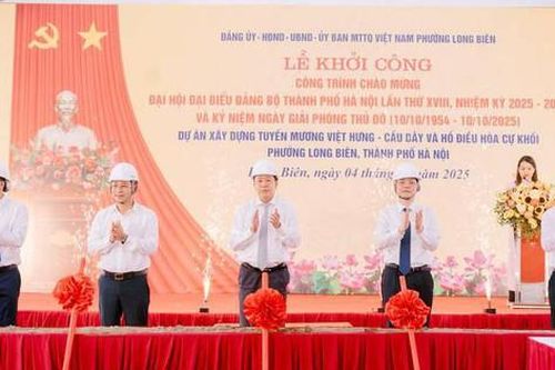 Hà Nội khởi công dự án tiêu thoát nước tại Long Biên gần 1.000 tỷ đồng