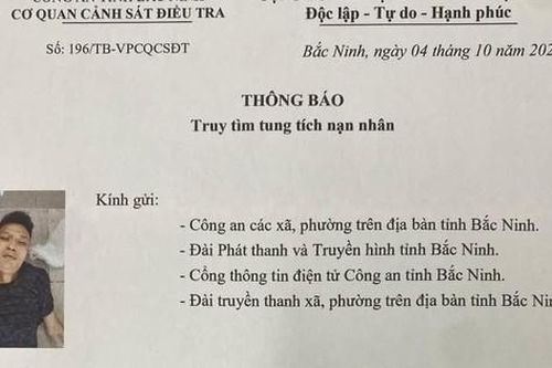 Công an Bắc Ninh tìm tung tích thanh niên tử vong tại nhà trọ