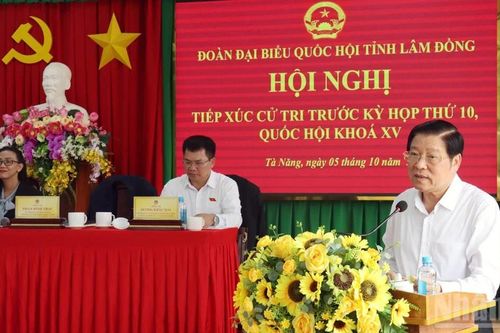 Trưởng Ban Nội chính Trung ương Phan Đình Trạc tiếp xúc cử tri Lâm Đồng