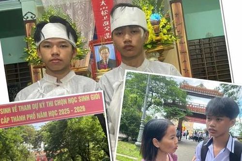 Xúc động chuyện 2 anh em ở Huế đội tang cha đi thi học sinh giỏi