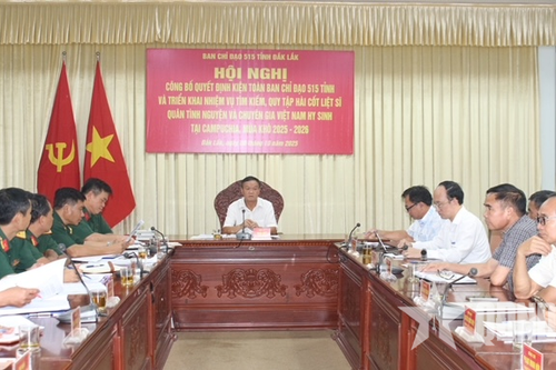 Tỉnh Đắk Lắk kiện toàn Ban Chỉ đạo 515 và triển khai nhiệm vụ