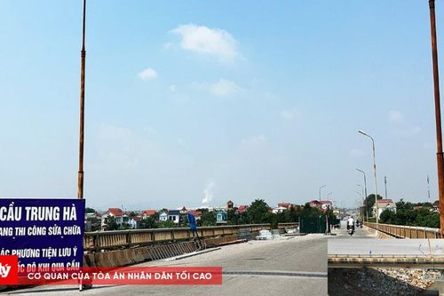Tạm dừng lưu thông qua cầu Trung Hà để kiểm định an toàn công trình