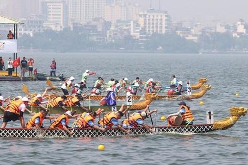 Hơn 400 VĐV tranh tài tại Giải Bơi chải Thuyền rồng - Ván SUP Hà Nội mở rộng năm 2025