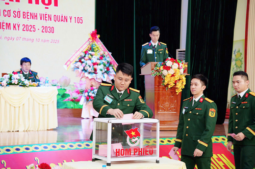 Đoàn cơ sở Bệnh viện Quân y 105 tổ chức Đại hội đại biểu, nhiệm kỳ 2025 - 2030