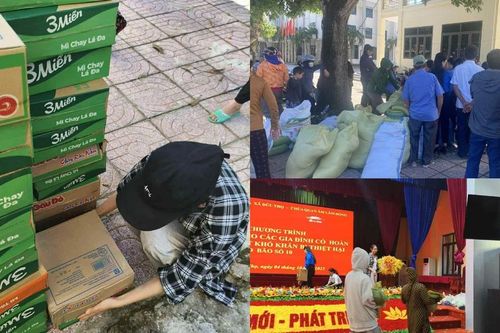 Đội tình nguyện Khát vọng xanh Đức Thọ sẻ chia với bà con chịu ảnh hưởng bão số 10