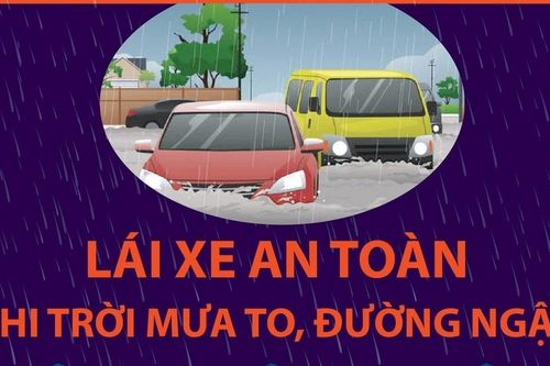 Hướng dẫn kỹ năng lái xe an toàn khi trời mưa to, đường ngập
