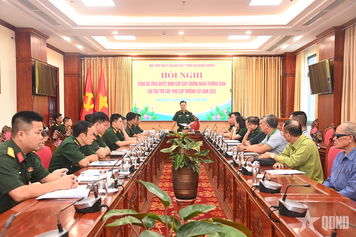 Bộ CHQS tỉnh Quảng Ninh: Trao quyết định cấp giấy chứng nhận thương binh năm 2025