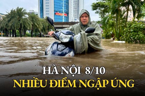 Hà Nội ngày 8/10 vẫn còn nhiều điểm ngập úng