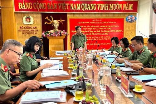 Nghiệm thu cấp bộ đề tài 'Lịch sử Đảng bộ Công an tỉnh An Giang 1976-2020'