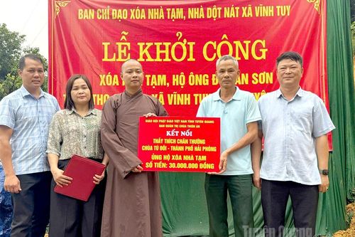 Khởi công xây dựng nhà mới cho hộ nghèo tại xã Vĩnh Tuy