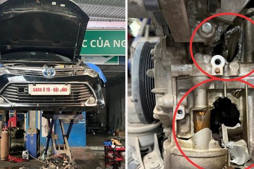 Xe Toyota Camry bị thủy kích vỡ tan máy, gara báo giá 200 triệu vẫn chưa 'xuôi'