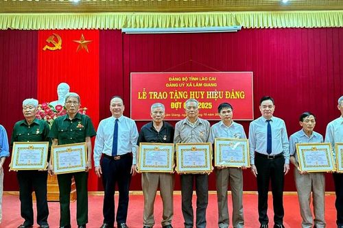 Xã Lâm Giang tổ chức trao Huy hiệu Đảng cho 10 đảng viên