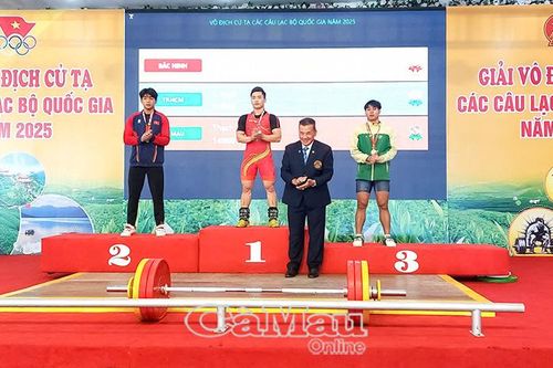 Cử tạ Cà Mau giành 6 huy chương quốc gia