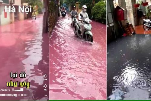 Chủ tịch Hà Nội yêu cầu kiểm tra thông tin nước màu đỏ lạ tràn vào nhà dân