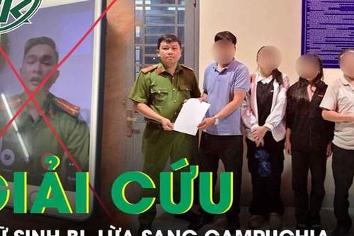 Giải cứu 2 nữ sinh bị đối tượng giả danh công an lừa sang Campuchia