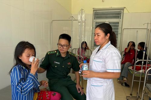 Đồn Biên phòng Sơn Vĩ phối hợp tổ chức cấp cứu kịp thời 10 học sinh bị ong rừng đốt