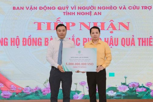 Nhà sáng lập Ecopark ủng hộ Nghệ An 5 tỷ đồng khắc phục hậu quả bão số 10