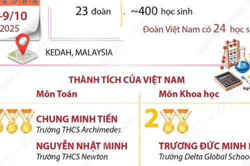 5 huy chương của học sinh Việt Nam tại kỳ thi Olympic Toán và Khoa học quốc tế