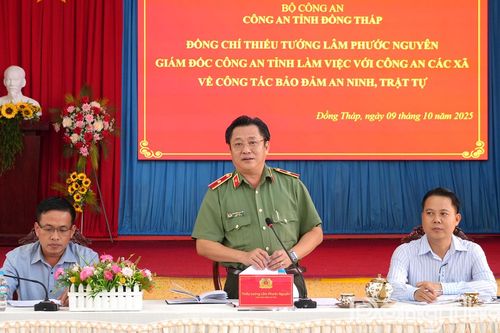 Giám đốc Công an tỉnh làm việc với Công an các xã phía Đông về công tác đảm bảo an ninh trật tự