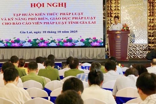 Gia Lai: 350 báo cáo viên được tập huấn kỹ năng phổ biến, giáo dục pháp luật