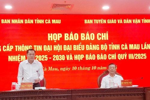 Họp báo về Đại hội đại biểu Đảng bộ Tỉnh Cà Mau lần thứ I