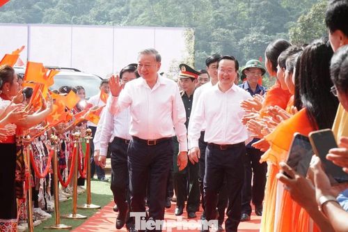 Tổng Bí thư Tô Lâm dự Lễ khởi công xây dựng trường nội trú liên cấp ở xã biên giới Nghệ An