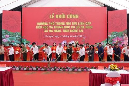 Tổng Bí thư Tô Lâm dự lễ khởi công trường nội trú liên cấp tại xã biên giới tỉnh Nghệ An