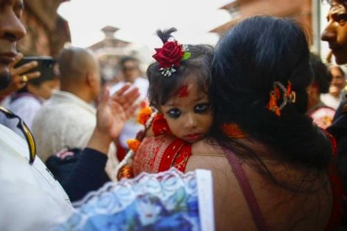 Nữ thần 2 tuổi ở Nepal